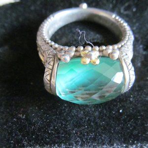 BARBARA BIXBY STERLING/18K CHRYSOPRASE RING SIZE 8